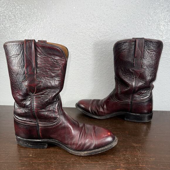 Lucchese Black Cherry Leather Boots Style 21234 Men\'s Size 8 D main image 9
